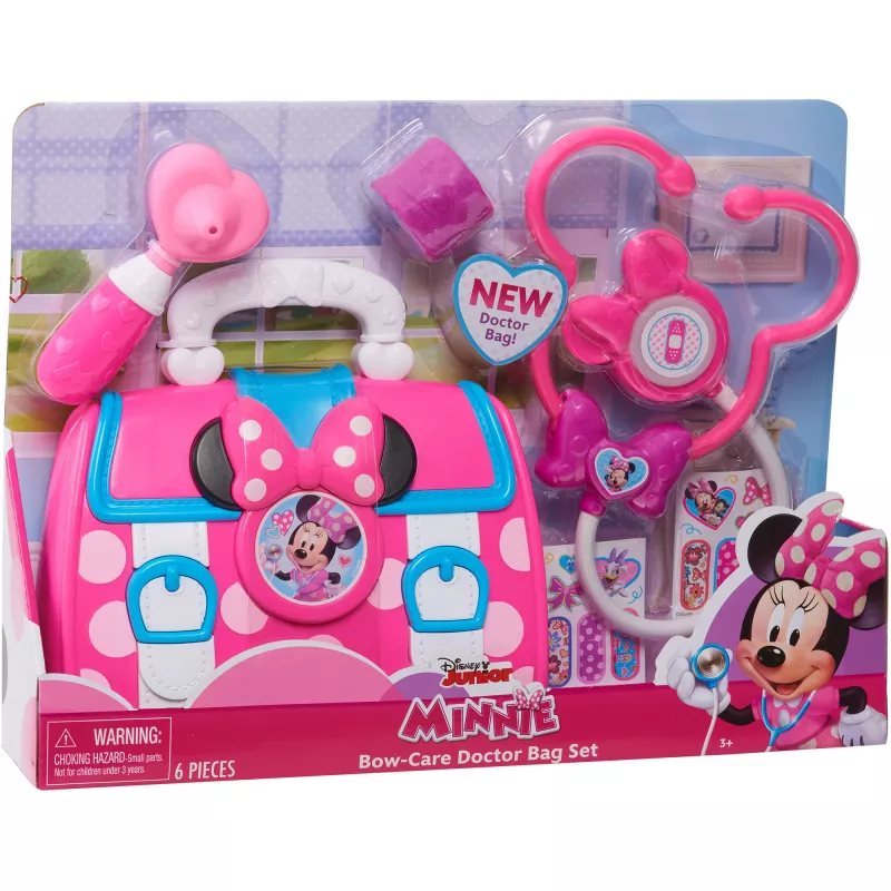 Disney Junior Minnie pelė lankelio priežiūros gydytojo krepšelio rinkinys, vaikiškas namų apyvokos žaislas