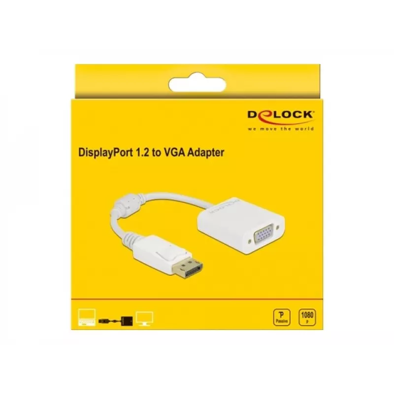 Adapteris DisplayPort 1.2 tėvas į VGA moterišką DeLOCK 61007