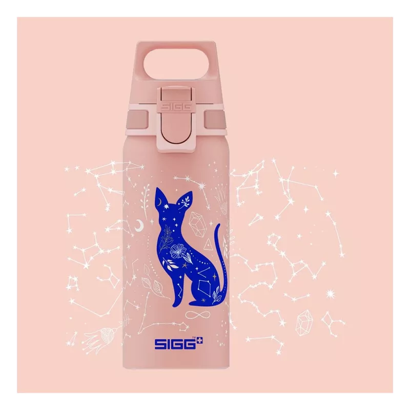 Aliuminis geriamasis butelis Sigg 6005.10 — 600 ml, 7,1 cm skersmuo, 145 g, mėlynas / rožinis