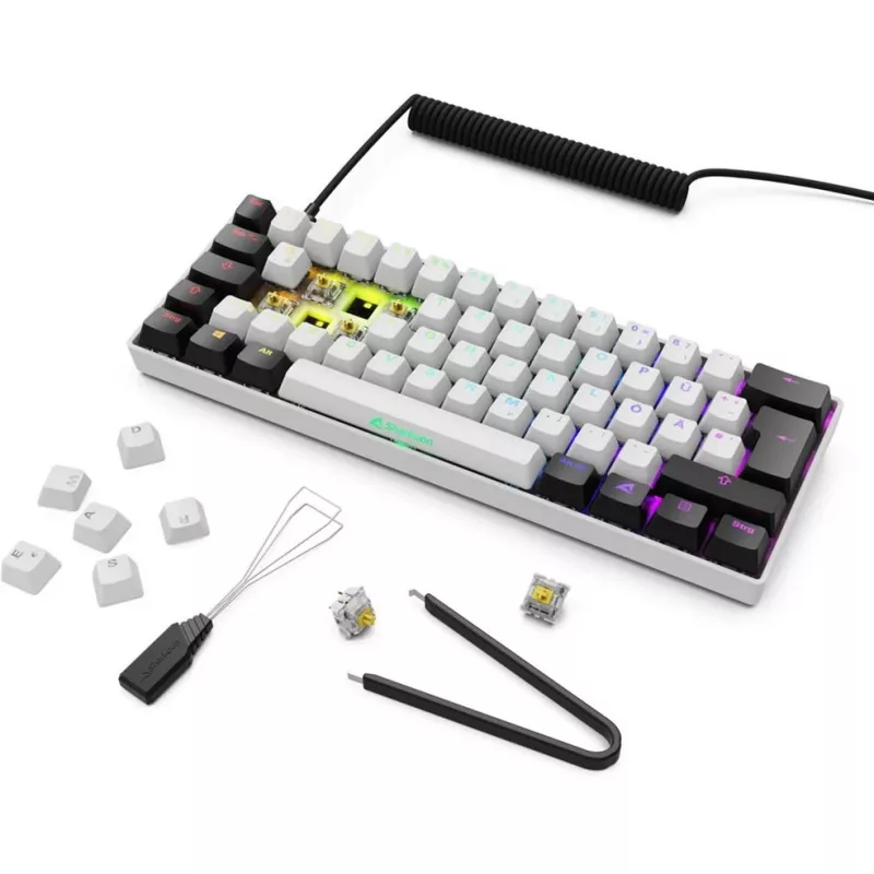 Sharkoon SGK50 S4 klaviatūra Namų USB QWERTZ Vokiečių Balta RGB LED 60%