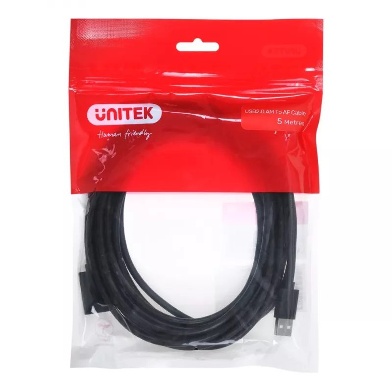 USB ilginamasis kabelis Unitek Y‑C418GBK 5 m USB A į USB A USB 2.0, juodas