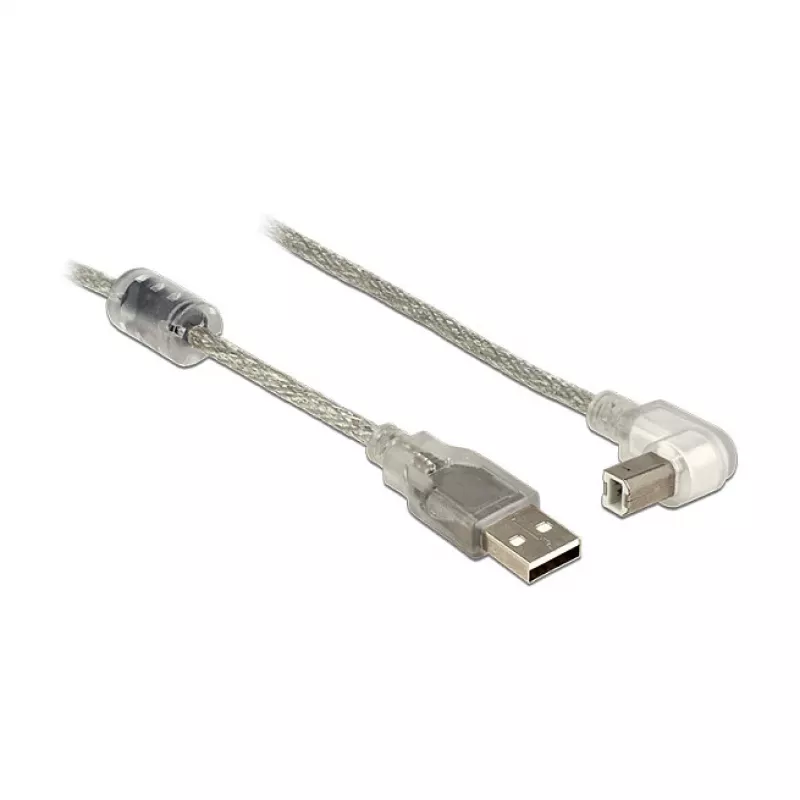 USB laidas DeLOCK 84811 USB 2.0 0,5 m USB A USB B Sidabrinis Skaidrus