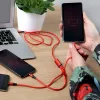 UNITEK C4049RD USB laidas 1,2 m USB A USB C/Micro-USB B/Lightning raudonas
