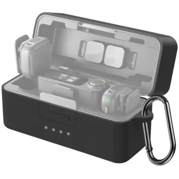 PULUZ Silikoninis įkrovimo dėklo apsauginis gaubtas DJI Mic 3 (juodas)