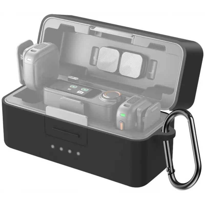 PULUZ Silikoninis įkrovimo dėklo apsauginis gaubtas DJI Mic 3 (juodas)