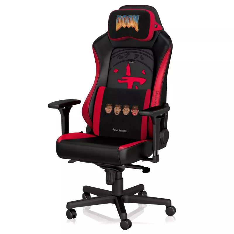 Atminties putų pagalvėlių rinkinys noblechairs DOOM Retro Edition — ergonominės pagalvėlės žaidimų ir biuro kėdėms