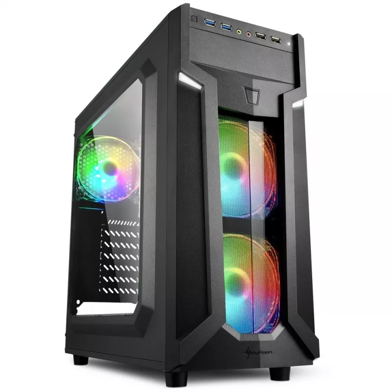 PC korpusas Sharkoon VG6-W RGB Midi Tower juodas