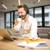 Audiocore 74452 Bluetooth ausinės su mikrofonu, triukšmo slopinimas, skambučiai, Call Center, Google Siri, biurui, belaidės