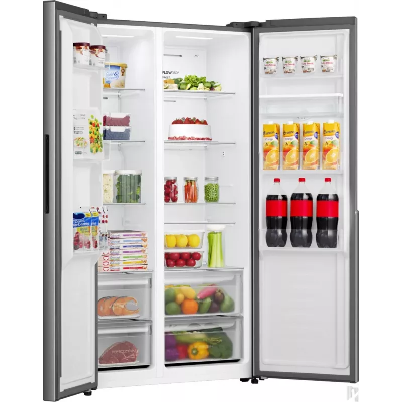 Gorenje HZF55082 NRS917E41XWD G400, Pastatomas, Amerikietiškos durys, Pilka, 2 durys (-ų), Jutiklinis, LED