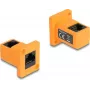 DeLOCK D tipo modulis RJ45 lizdas-lizdas 90° kampu oranžinis