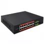 Ethernet PoE komutatorius QOLTEC 16x RJ45, 2x RJ45 uplink, 1x SFP (MPN 52291)