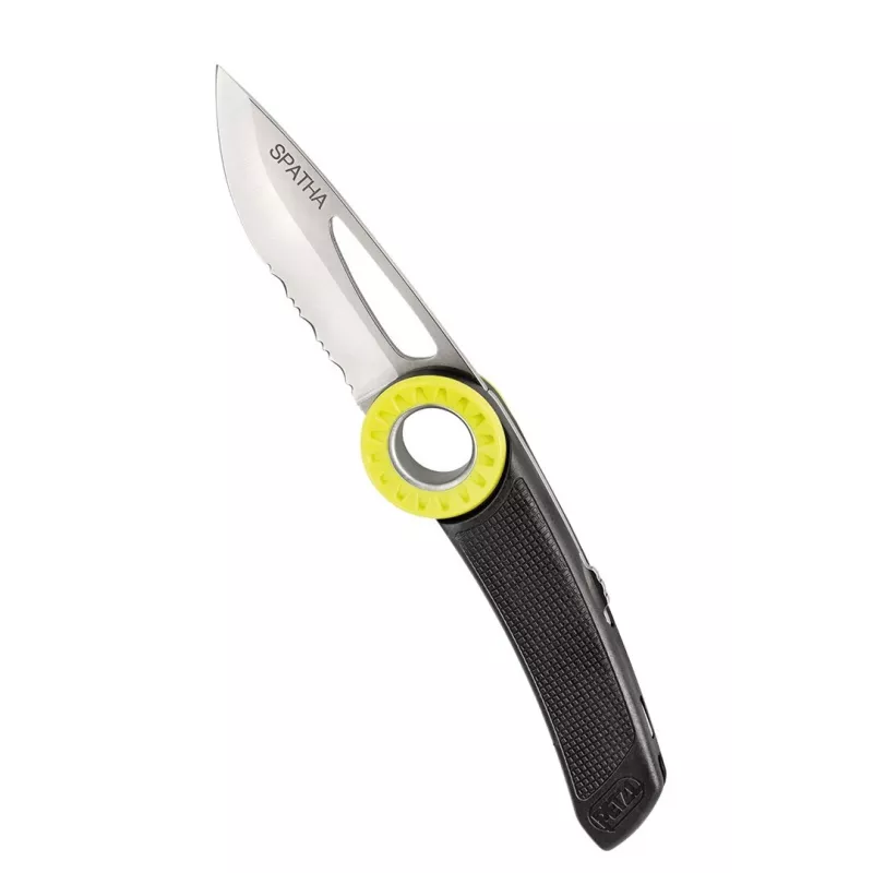 Petzl Spatha peilis S92AN — sulankstomas gelbėjimo / universalus peilis, juoda rankena