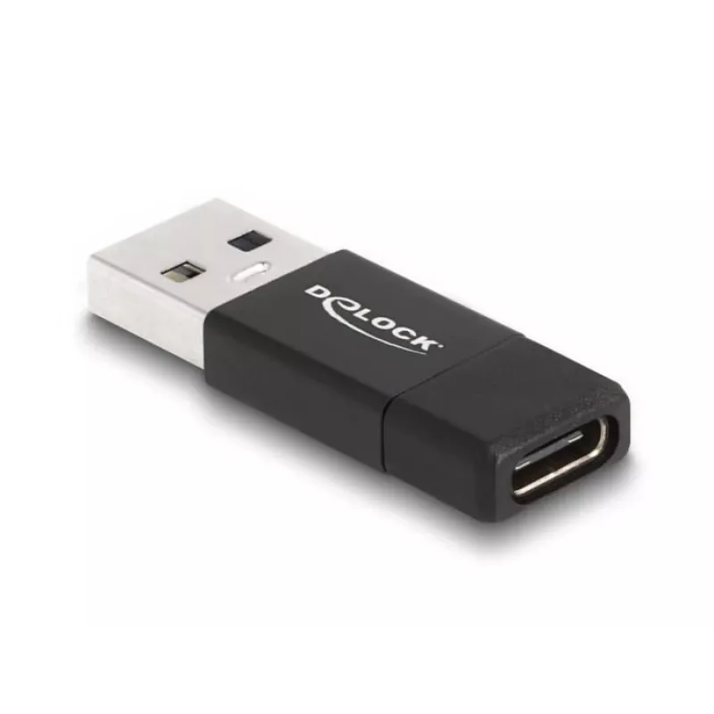 DeLOCK 60001 kabelio lyčių keitiklis USB A USB C juodas