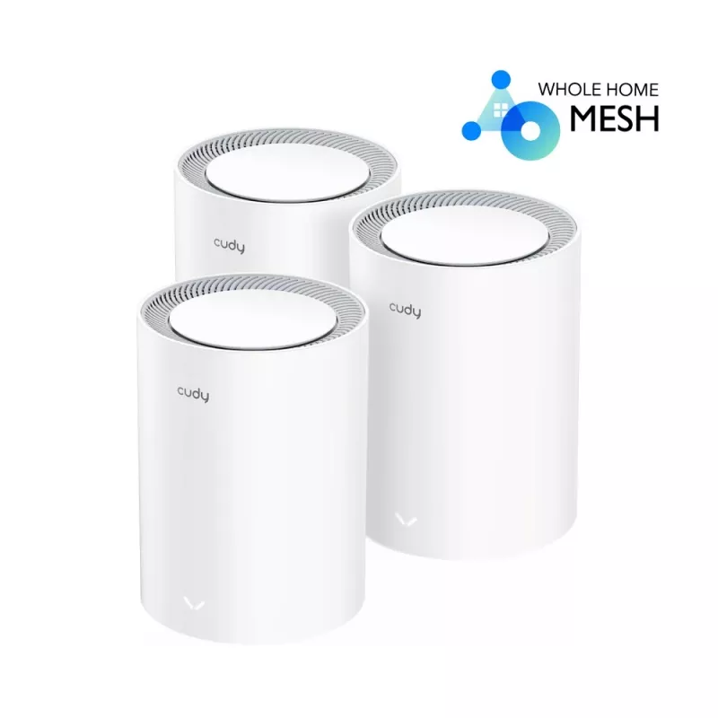 Cudy M1800 3 rinkinys Dviejų juostų (2,4 GHz / 5 GHz) Wi-Fi 6 (802.11ax) Balta 1 Vidinė