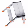 Sulankstomos kopėčios Krause Treppy Sidabrinė 130020 — aliuminio, 2 pakopos, 150 kg talpa, sulenktos 55×20 cm, svoris 2 kg