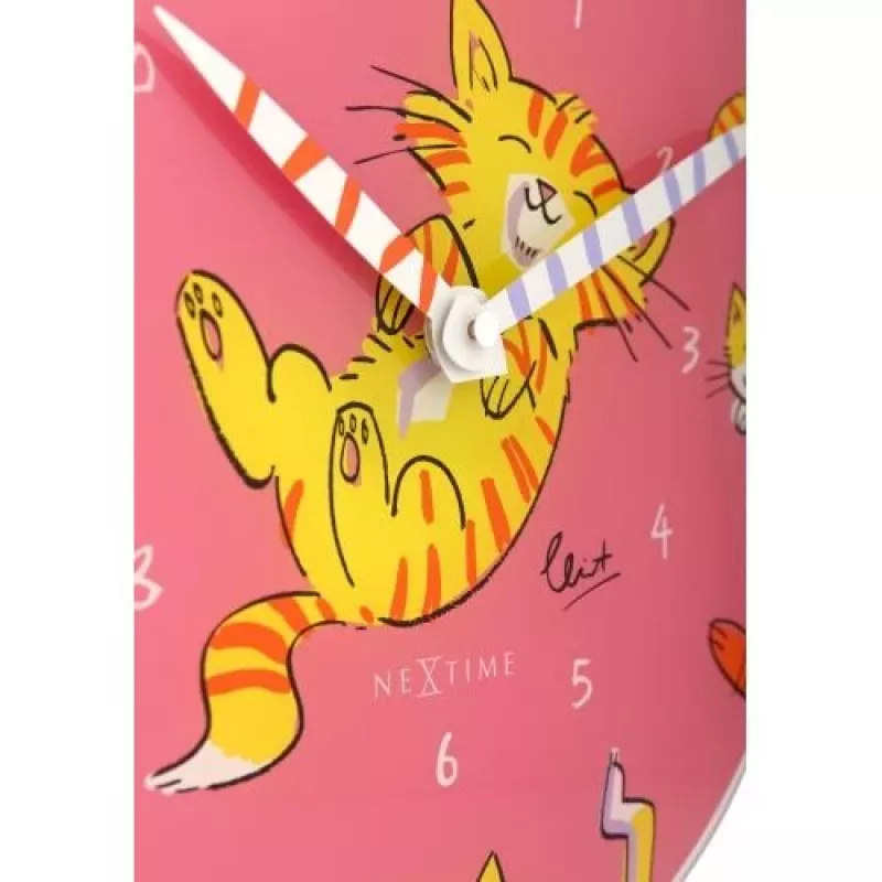 NeXtime klok 8810 Tickle My Tummy, Ø30 cm, sieninis, rožinės / įvairiaspalvės spalvos