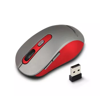 Belaidė optinė pelė ESPERANZA EM131R 2,4 GHz, 1600 DPI, abiem rankoms tinkama, nano USB imtuvas, 6 mygtukai, pilka