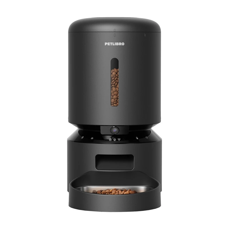 Automatinis naminių gyvūnėlių ėdalo dalytuvas „Aptel Granary“ su kamera, 5 l, juodas