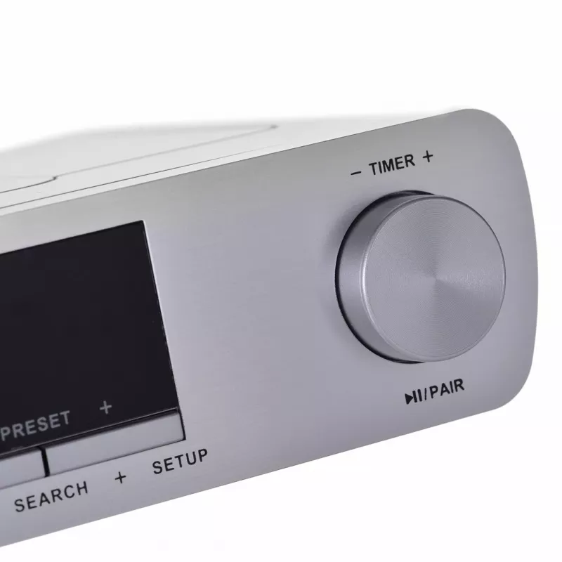 Virtuvės radijas BLAUPUNKT KR14BT su Bluetooth, FM, LED ekranu, 2x0,8W, maitinamas iš tinklo / baterijomis, pilkas