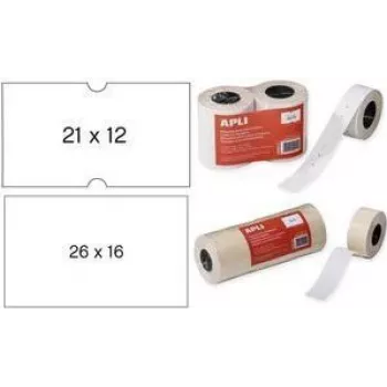 agipa Etiketės 100911 Stačiakampės Nuimamos Baltos 21 x 12 mm — 1000 etikečių/ritinėlis