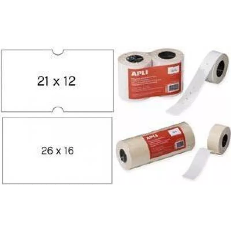 agipa Etiketės 100911 Stačiakampės Nuimamos Baltos 21 x 12 mm — 1000 etikečių/ritinėlis