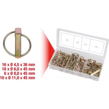 Tvirtinimo kaiščių rinkinys ks tools 970.0550 — 50 vienetų, įvairių skersmenų ir ilgių