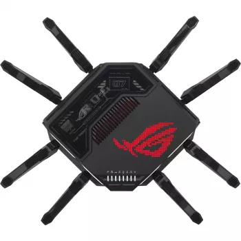 ASUS ROG Rapture GT-BE98 belaidis maršrutizatorius 10 Gigabit Ethernet keturjuostis (2,4 GHz / 5 GHz-1 / 5 GHz-2 / 6 GHz) Juoda
