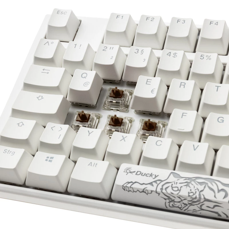Ducky One 3 Classic Pure Balta TKL žaidimų RGB LED - MX-Brown klaviatūra USB vokiška balta (DKON2187ST-BDEPDPWWWSC1)
