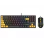 Tracer HORNET 87 klaviatūra su pelė, žaidimų, USB, QWERTY, anglų k., juoda, geltona