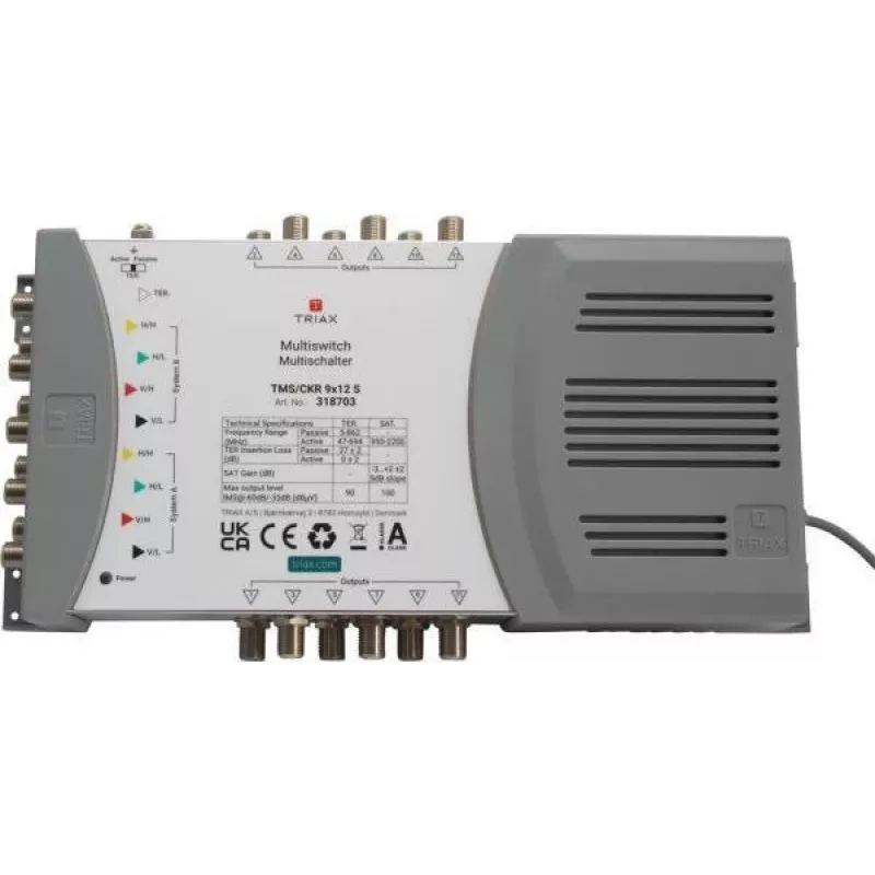 Triax TMS/CKR 9x12 S SAT bloko paskirstymas 5 įėjimai 12 išėjimų (318703)