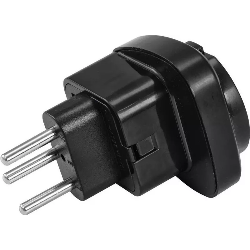 Maitinimo kištuko adapteris Omnitronic 30236262 EU į CH 10A, skirtas ES prietaisams prijungti prie šveicariškų lizdų