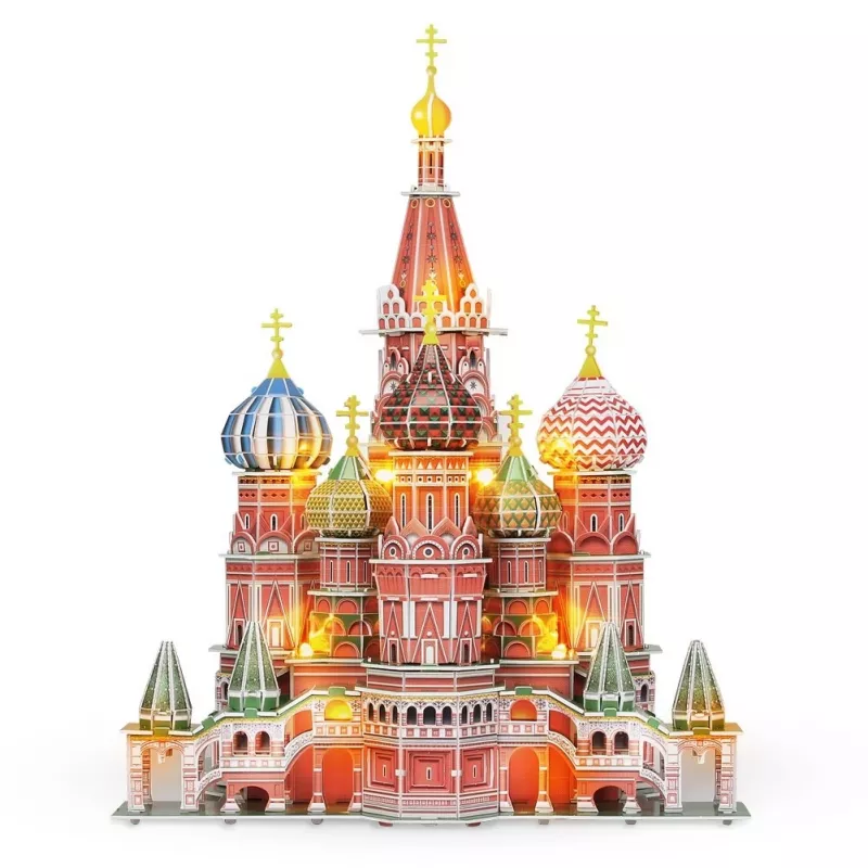 3D dėlionė CubicFun Šv. Bazilijaus katedra su LED apšvietimu, modelis 306-20519