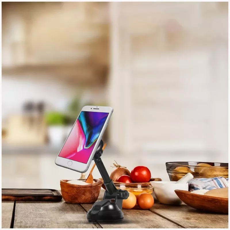 Telefono laikiklis Tellur MUM Magnetinis Siurbimo Taurė Reguliuojamas Juoda — magnetinis reguliuojamas mobiliojo telefono laikiklis