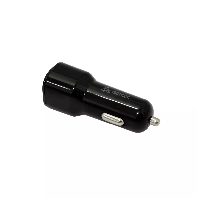 Automobilinis įkroviklis SBOX CC-038 38W juodas — dviejų prievadų USB maitinimo adapteris