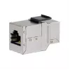 Ekranuotas Cat6 Keystone tiesioginis sujungiklis, 8 vnt. rinkinys, EQUIP — Plokščia konstrukcija, RJ-45, 17×35,5×24,4 mm, sidabrinis
