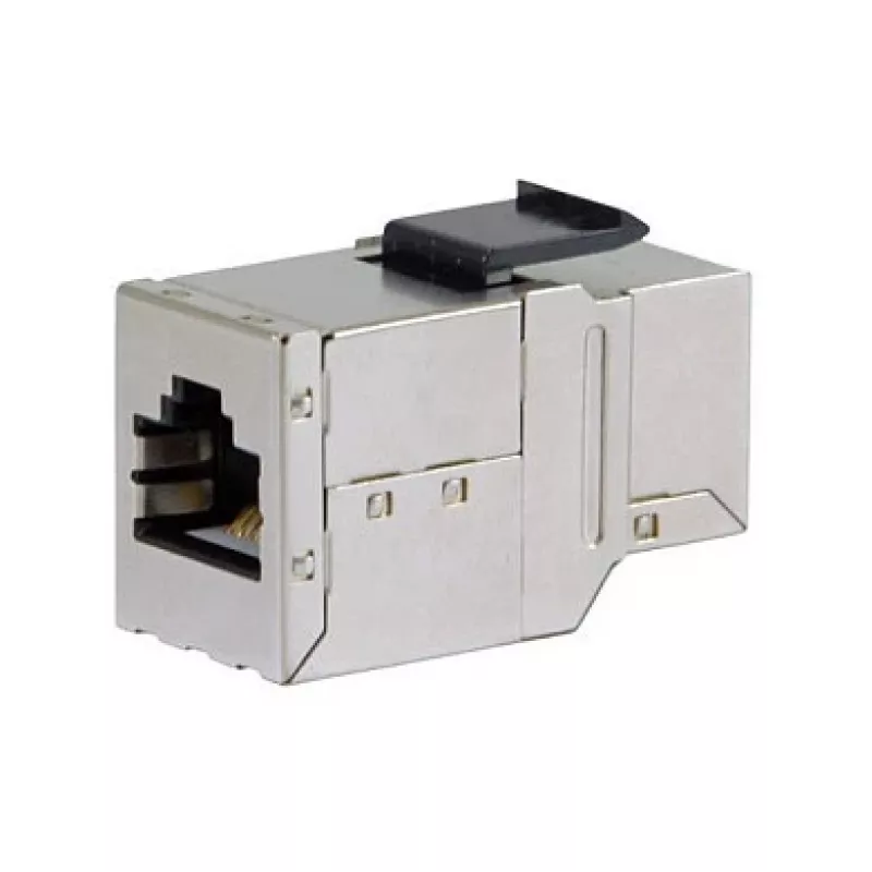 Ekranuotas Cat6 Keystone tiesioginis sujungiklis, 8 vnt. rinkinys, EQUIP — Plokščia konstrukcija, RJ-45, 17×35,5×24,4 mm, sidabrinis