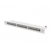 Patch panel 1U LANBERG PPS7-1024-S — 24 prievadų, Cat7, F/UTP, metalinis, 1U (445×102×44,5 mm)