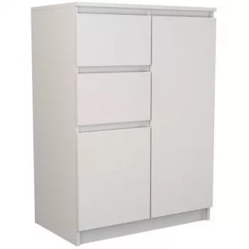 Top e shop 2D2S BIEL komoda — 2 stalčiai, balta, 700×400×970 mm, medžio drožlių plokštė