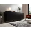 Komoda Cama Meble ETNA 2000×420×820 mm, juoda matinė, medžio drožlių plokštė
