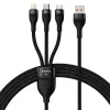 USB laidas Baseus SUP0003351 1,2 m USB A USB C/Micro USB-A/Lightning juodas