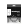 USB 2.0 A-kištukas B-kištukas 6 pėdų kabelis, pilka spalva