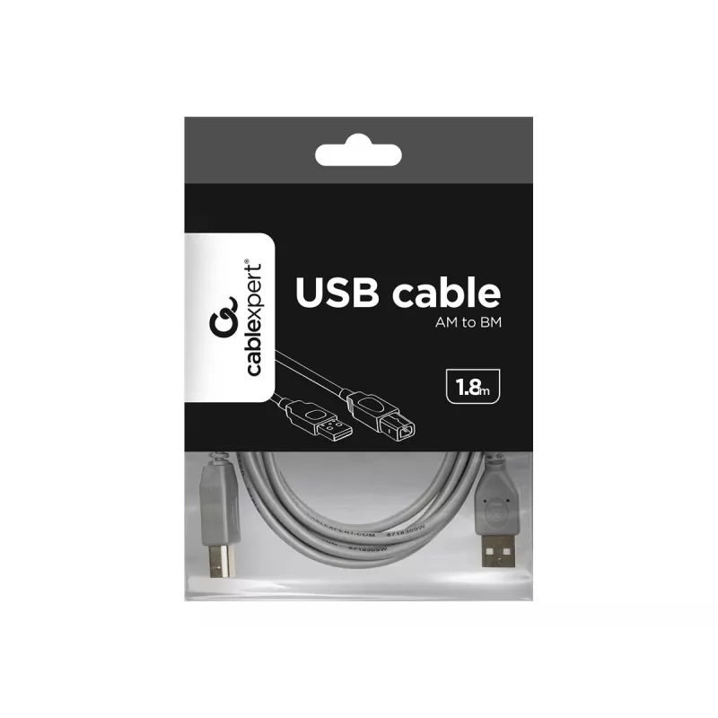 USB 2.0 A-kištukas B-kištukas 6 pėdų kabelis, pilka spalva