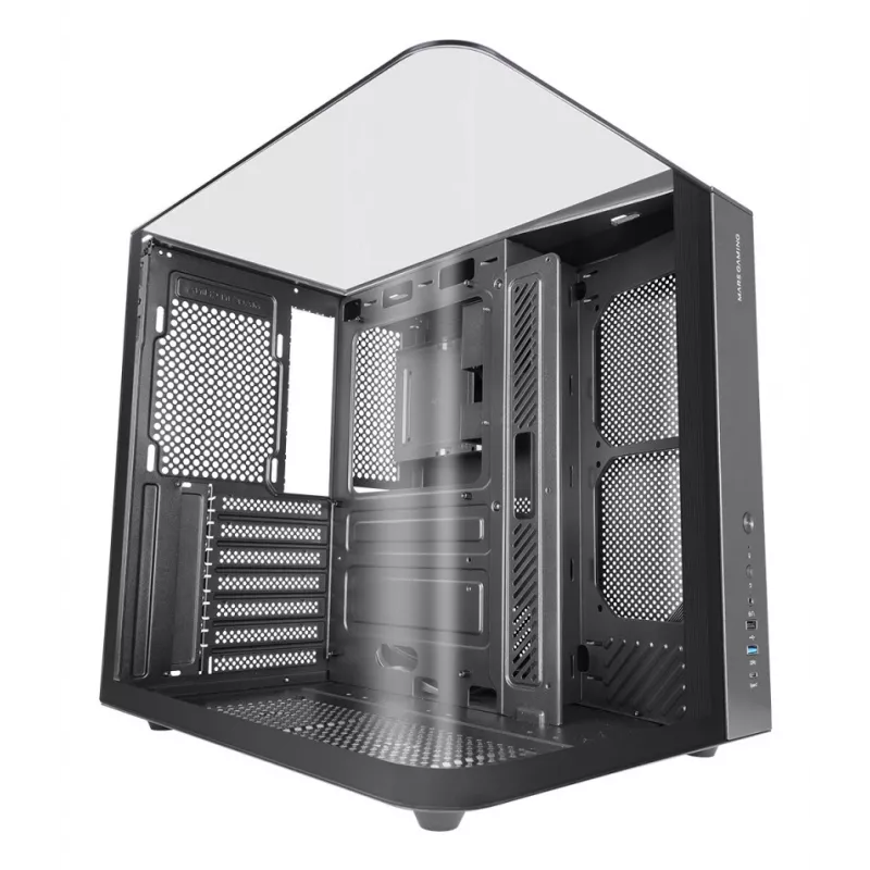 PC Midi Tower korpusas TACENS Mars Gaming MC-INFINIOLITE, juodas, grūdintas stiklas, palaiko ATX/Micro-ATX/Mini-ITX, 120 mm ventiliatoriai