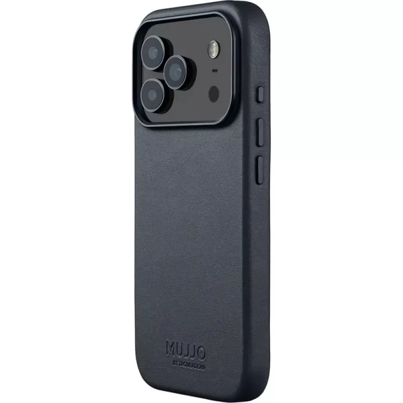 Mujjo pilna odinė dėklas MagSafe dėklas iPhone 17 Pro pilkas