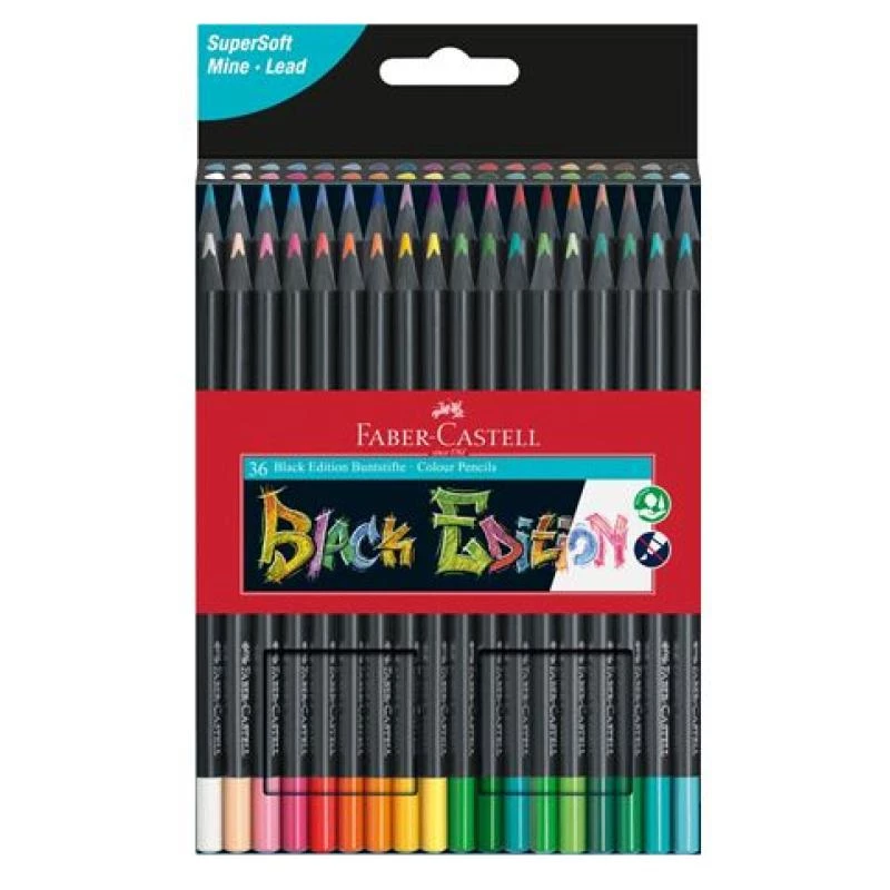 Spalvotų pieštukų rinkinys Faber-Castell 116436 — 36 vnt., daugiaspalvis, kartoninė dėžutė