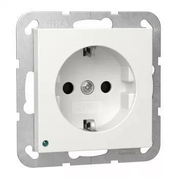 Gira 417003 modelio sieninis/lubinis SCHUKO LED šviestuvas su integruotu Schuko lizdu