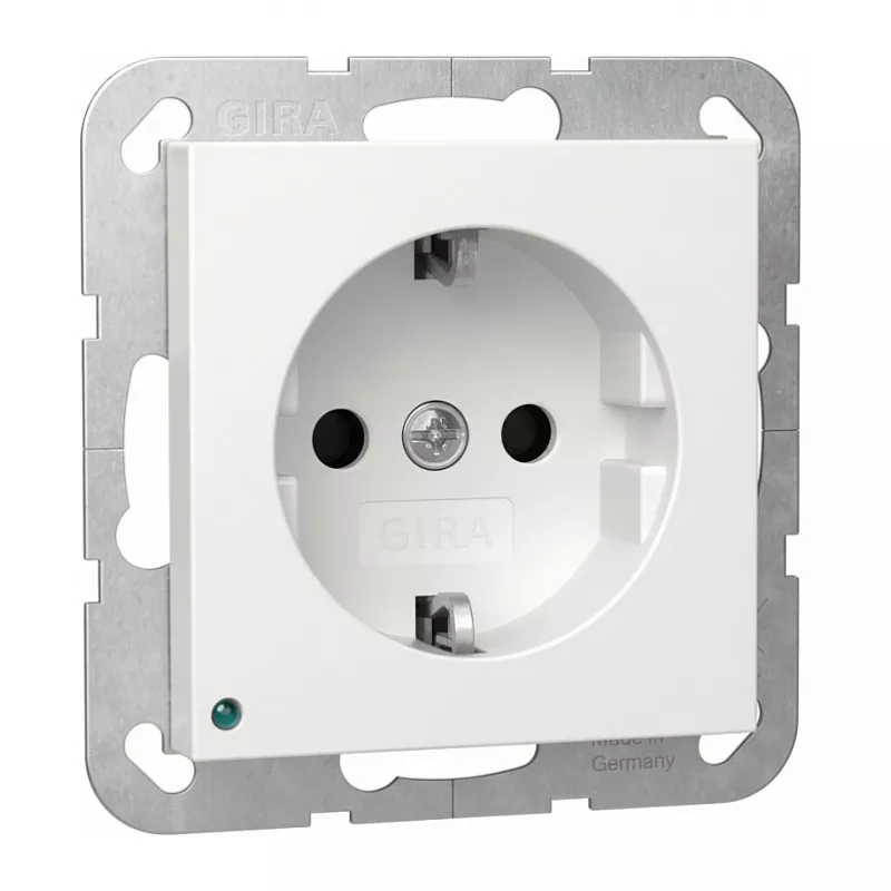 Gira 417003 modelio sieninis/lubinis SCHUKO LED šviestuvas su integruotu Schuko lizdu
