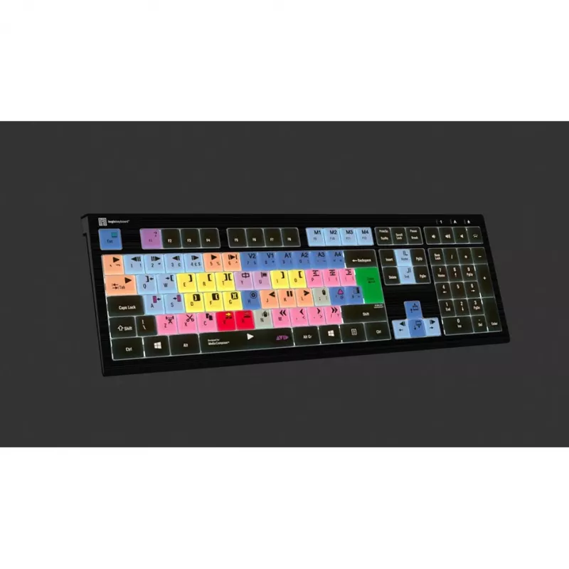 Logickeyboard Avid Media Composer ASTRA 2 apšviesta klaviatūra, skirta asmeniniams kompiuteriams (PC), UK (LKB-MCOM4-A2PC-UK)