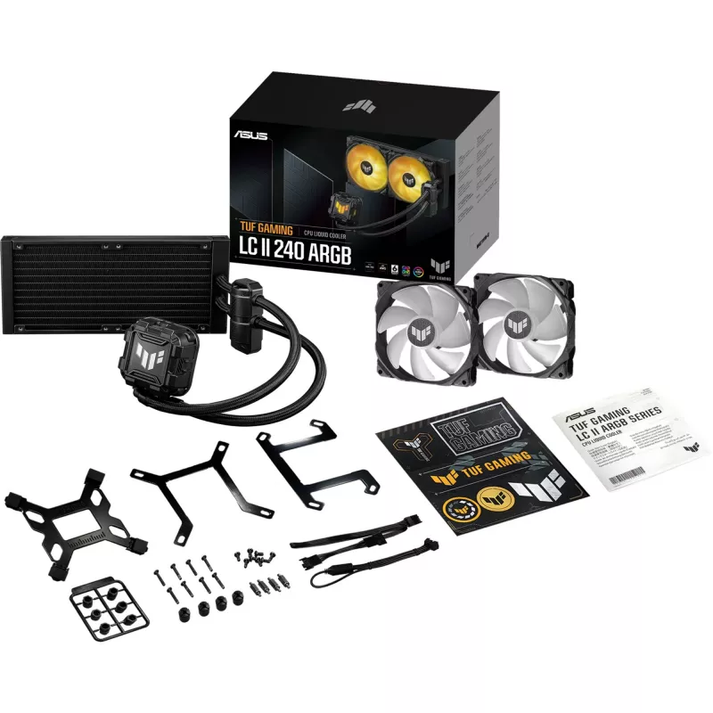 ASUS TUF GAMING LC II 240 ARGB Procesoriaus skysčio aušinimo rinkinys 12 cm Juoda