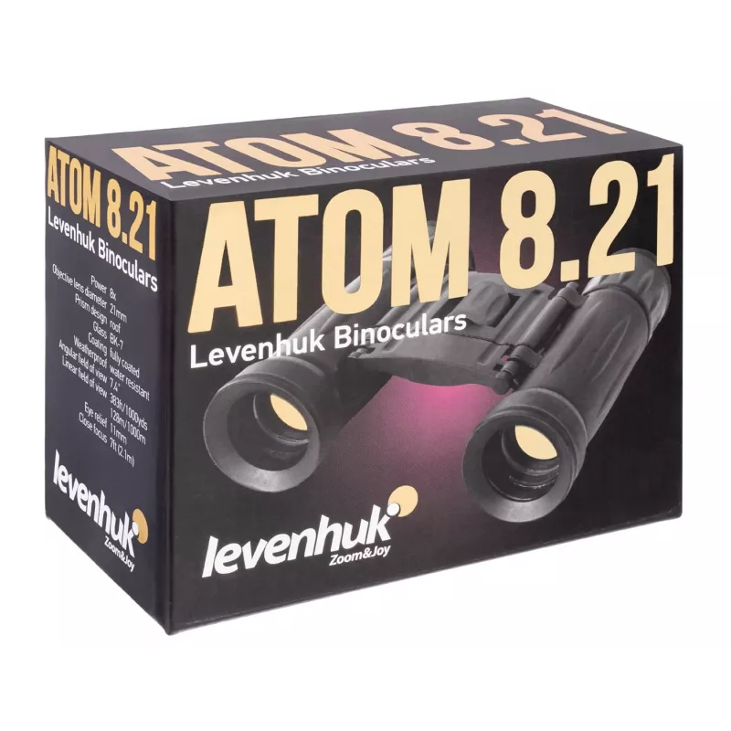 Binokliai Levenhuk Atom 8x21 Roof juodi didinimas 8x